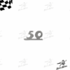 TARGHETTA SCRITTA ANTERIORE SCUDO VESPA 50 V5A2 V5B1 LOGO 50