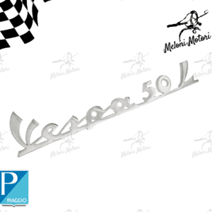 TARGHETTA LOGO FREGIO POSTERIORE VESPA 50 L - MADE IN ITALY ALTA QUALITA'