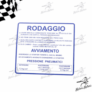 ADESIVO SCUDO BLU RODAGGIO VESPA RALLY 180 200 VSD1 VSE1T