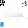 SCRITTA VESPA 125 VN - VNA GRIGIA MADE IN ITALY