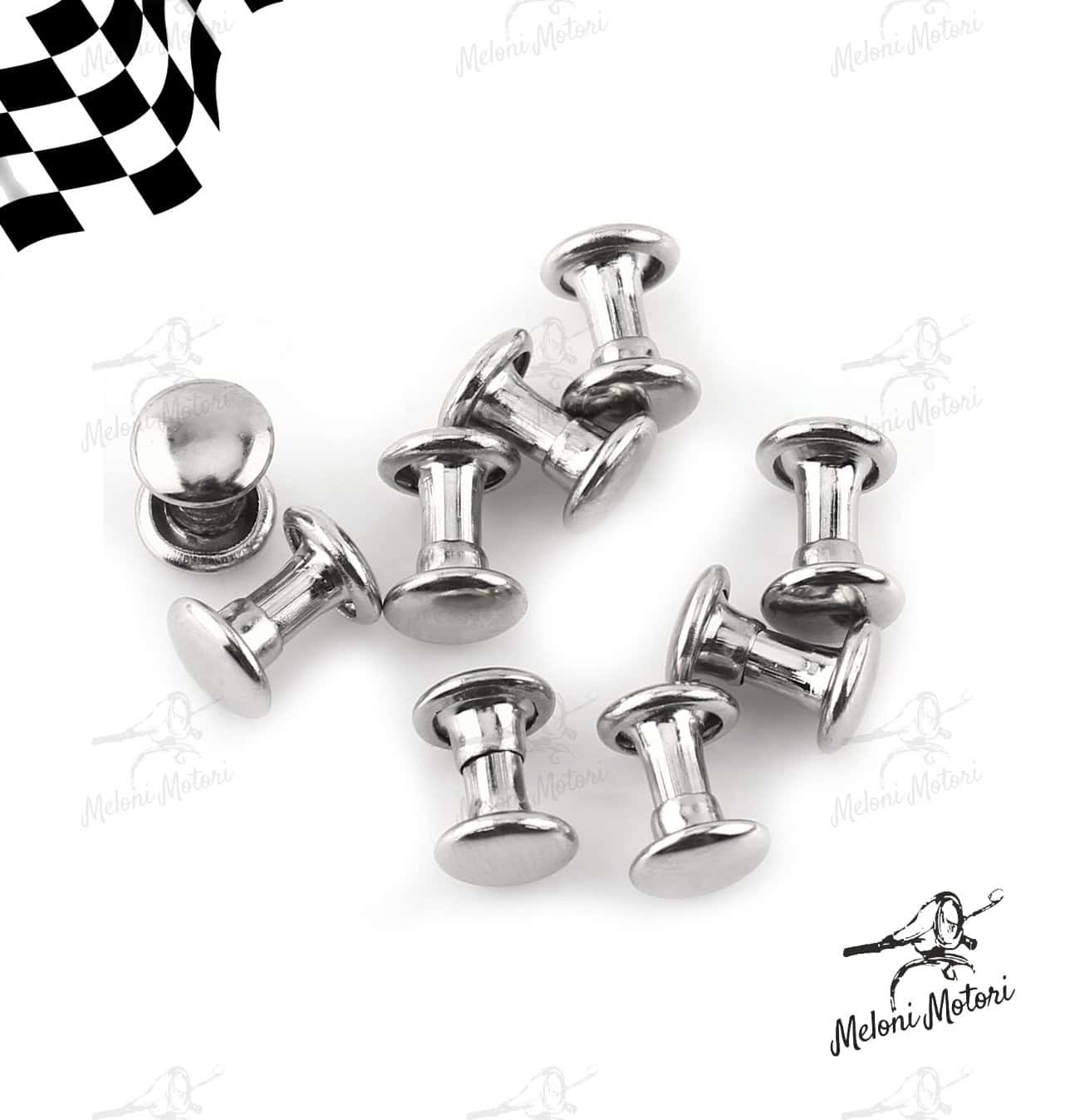 coppia rivetti fissaggio guarnizione cofani Vespa VN VM VB1 VBB VNB GS PX GT GTR GL RALLY SPRINT