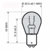 lampadina alogena bau15s arancio 12v 21w