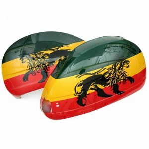 coppia cofani destro sinistro vespa px bandiera jamaica leone aerografati