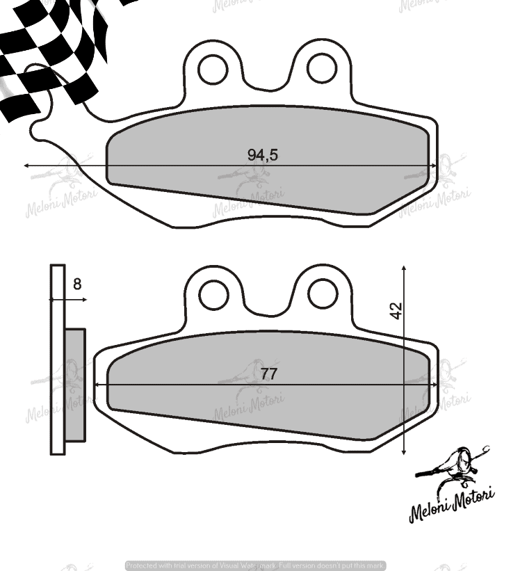 Coppia pastiglie freno anteriori organiche Piaggio Hexagon Lx-Skipper st 4t 125cc 1998>