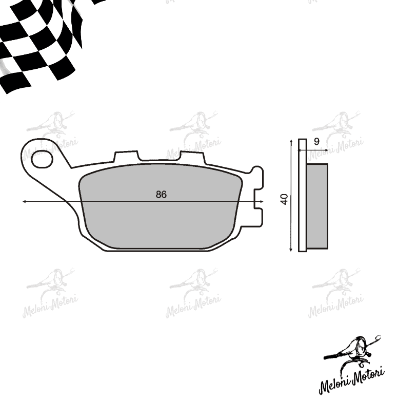 Coppia pastiglie freno posteriori organiche Honda Cbr 600 F