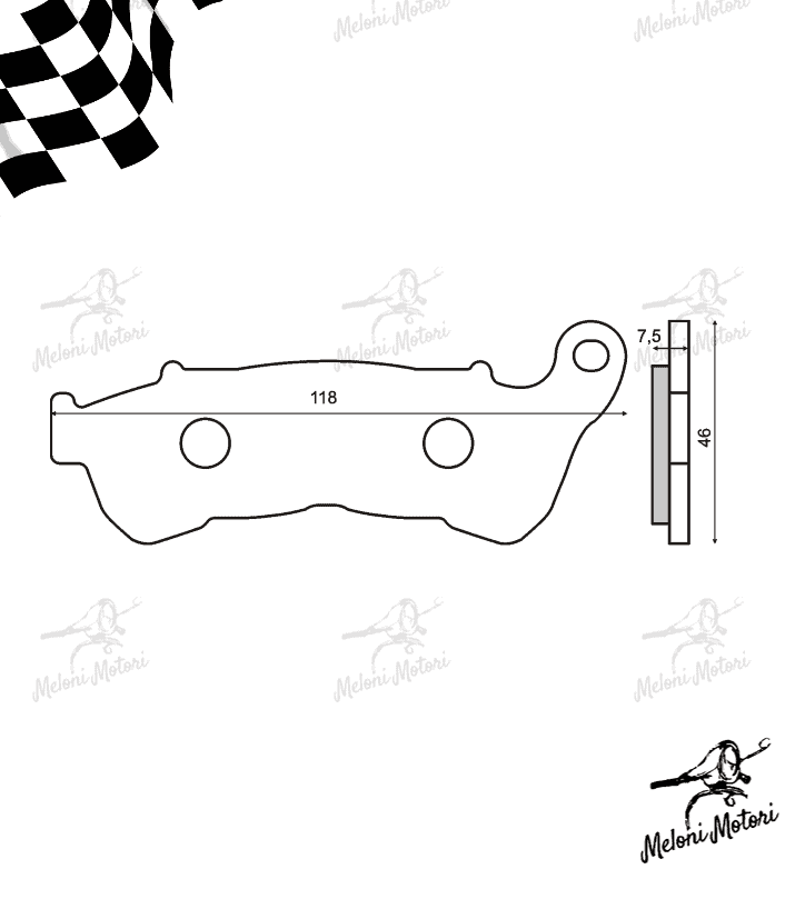 Coppia pastiglie freno anteriori organiche Honda Sh 300cc 2007>