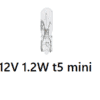 lampadina tutto vetro spia T5 mini 12v 1,2w W2x4,6d